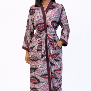 Dorothy Long Kimono – Burgundy Wave Edition