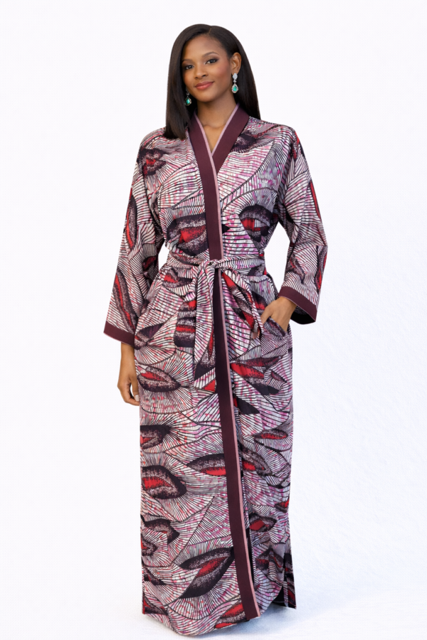 Dorothy Long Kimono – Burgundy Wave Edition