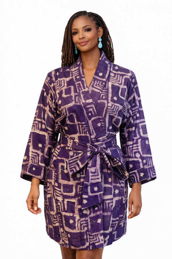 Lurabelle Kimono – Royal Purple Adire