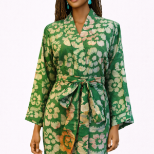 The Lurabelle Kimono — Green Floral Motif