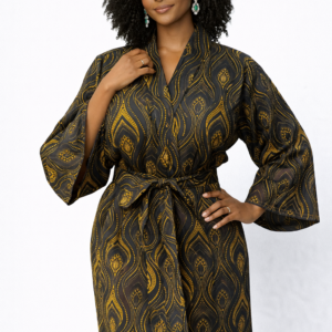 The Lurabelle Kimono — Black Gold Wave