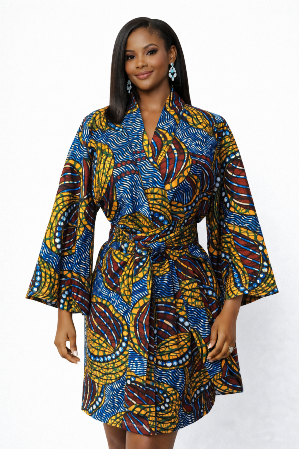 The Lurabelle Kimono — Indigo Wave Mosaic