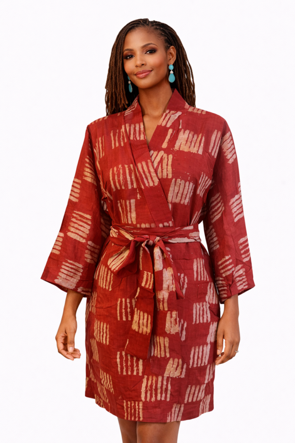The Lurabelle Kimono — Rust Clay Linear