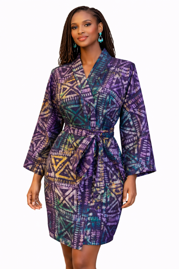 The Lurabelle Kimono — Violet Geo Tapestry