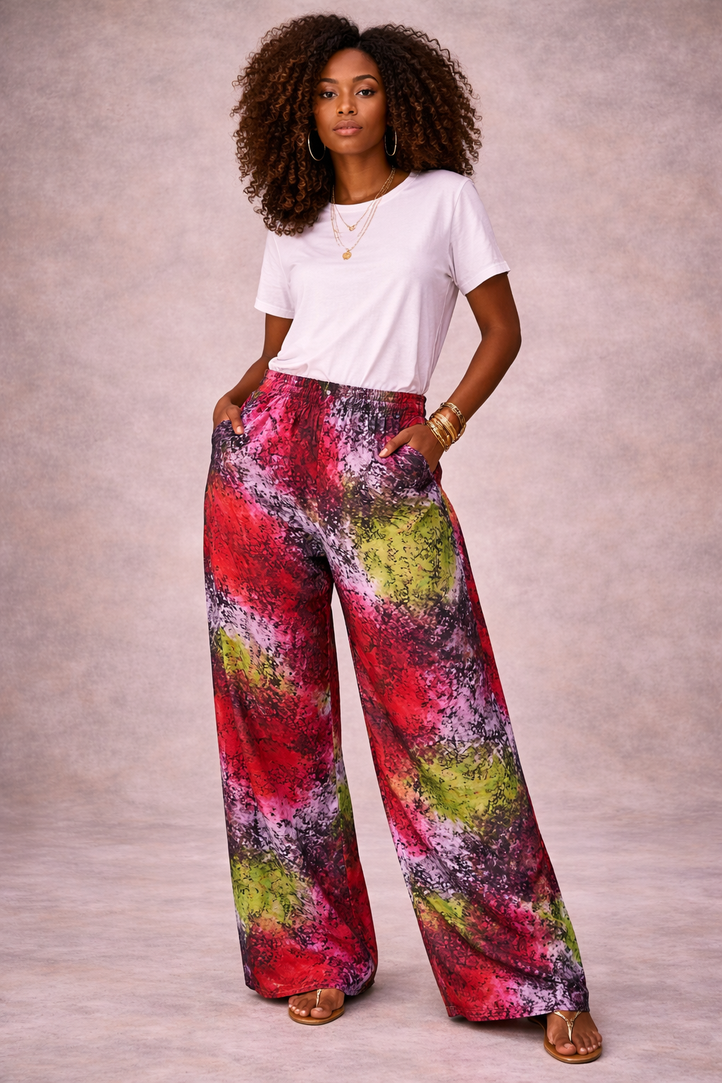 Adire Wide-Leg Pants – Crimson Garden